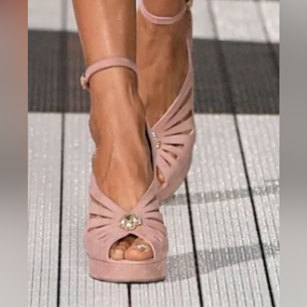 CHANEL 2024 Pink Ankle Strapped Heels
